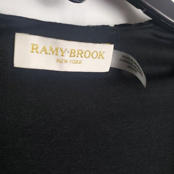 Ramy Brook Regina Black Velvet Printed Bodysuit - Size XXS - Picture 8 of 10